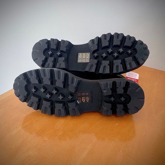 Madewell NWT CityWalk Lug Sole Black Suede Leather Boots 7M - Picture 8 of 14